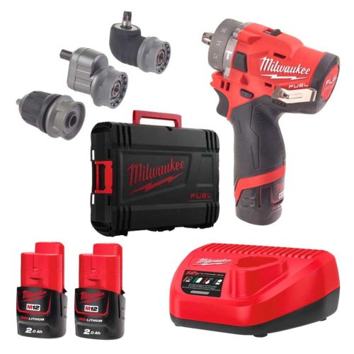 Шуруповерт Milwaukee M12 FPDXKIT-202X, 44Нм, 2x2Аг, 2 насадки, кейс (4933464138)