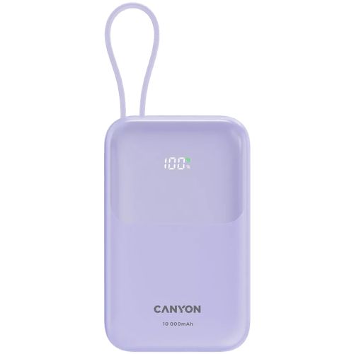 Батарея универсальная Canyon 10000mAh OnPower 101 PD/22.5W built-in cable Purple (CNS-CPB101PU)