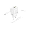 Зарядний пристрій BOROFONE BN29 Fuente 1xUSB-C PD30W + 1xUSB QC3.0 + cable USB-C to Lightning White (6941991120336) - Зображення 1