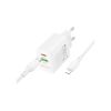 Зарядний пристрій BOROFONE BN29 Fuente 1xUSB-C PD30W + 1xUSB QC3.0 + cable USB-C to Lightning White (6941991120336) - Зображення 2