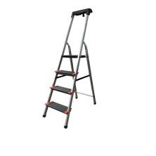 Лестница GTM стременка 4сх. верхняя ступенька-0,86м, ступеньки 13см., анодированный (KMH0104BP)