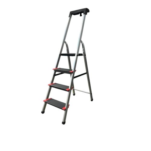 Лестница GTM стременка 4сх. верхняя ступенька-0,86м, ступеньки 13см., анодированный (KMH0104BP)