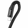 Дата кабель USB 2.0 AM to Lightning 1.0m Fish eye Spring 2A black Baseus (CALSR-01) - Зображення 1