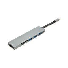 Концентратор USB 3.1 Type-C to USB Hub, HDMI, Card Reader (SD, micro SD) PowerPlant (CA912094)