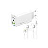 Зарядний пристрій ColorWay GaN Mini 65W PD Port PPS USB (USB-2C1A) cable Type-C&Lightning (CW-CHS058PDCL-WT) - Зображення 3