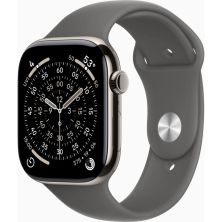 Смарт-часы Apple Watch Series 11 GPS + Cellular 46mm Natural Titanium Case with Stone Grey Sport Band - M/L (MFCX4RK/A)