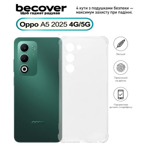 Чехол для мобильного телефона BeCover Anti-Shock Oppo A5 2025 4G/5G Clear (713815)