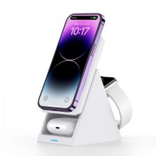 Зарядное устройство Choetech Wireless magnetic 3-in-1 15W white (T600-F) Зарядное устройство Choetech Wireless magnetic 3-in-1 15W white (T600-F)