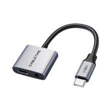 Переходник USB-C M to 3.5mm F + USB-C F PD60W Cabletime (CA915750)