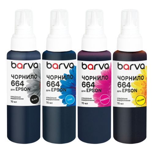 Чернила Barva Epson 664 4x70 мл, special, BK/C/M/Y (E664-070-MP)