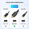 Кабель мультимедійний HDMI M to HDMI micro M 1.0m 4K HD127 black Ugreen (30148) - Зображення 3