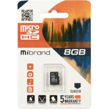 Карта пам'яті Mibrand 8GB microSDHC class 10 (MICDHC10/8GB)