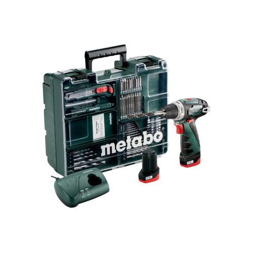 Шуруповерт Metabo PowerMaxx BS Basic, 10.8V 2x2Aг, кофр, набор бит и сверел 63 (600080880)