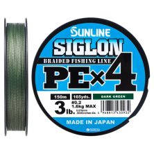 Шнур Sunline Siglon PE н4 150m 0.2/0.076mm 3lb/1.6kg Dark Green (1658.09.13)