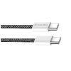 Дата кабель USB-C to USB-C 2.0m (braided cotton) (PD Fast Charging 60W) 3.0А black ColorWay (CW-CBPDCC068-BK) - Зображення 1