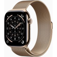 Смарт-часы Apple Watch Series 11 GPS + Cellular 46mm Gold Titanium Case with Gold Milanese Loop - M/L (MFD84RK/A)