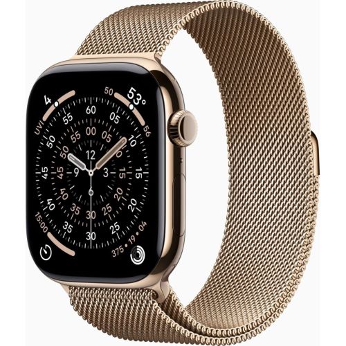Смарт-часы Apple Watch Series 11 GPS + Cellular 46mm Gold Titanium Case with Gold Milanese Loop - M/L (MFD84RK/A)
