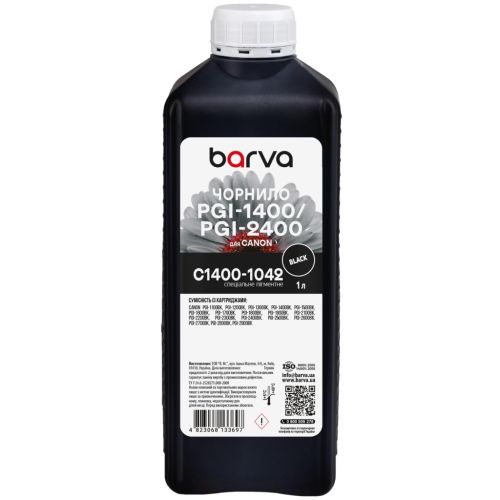 Чернила Barva Canon PGI-1400/PGI-2400 1 л, special pigment, black (C1400-1042)