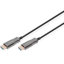 Кабель мультимедійний HDMI M to HDMI M 10m 4K AOC hybrid-fiber black Digitus (AK-330125-100-S)
