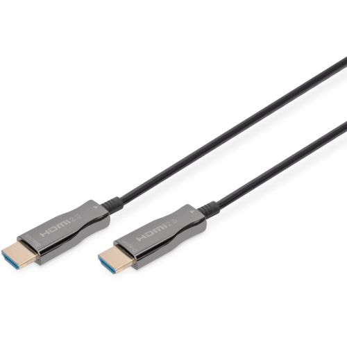 Кабель мультимедийный HDMI M to HDMI M 10m 4K AOC hybrid-fiber black Digitus (AK-330125-100-S)