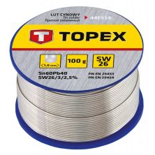 Припой для пайки Topex оловянный 60%Sn, проволока 1.0 мм,100 г (44E514)