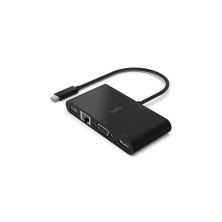 Переходник Belkin USB-C to Ethernet, HDMI, VGA, USB-A, black (AVC005BTBK)