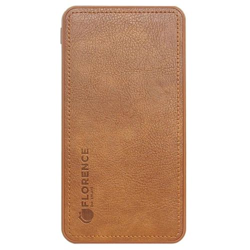 Батарея универсальная Florence LEATHER Li-Pol 10000mAh Brown (FL-3024-N)