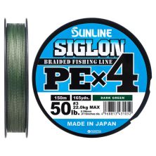 Шнур Sunline Siglon PE н4 150m 3.0/0.296mm 50lb/22.0kg Dark Green (1658.09.25)