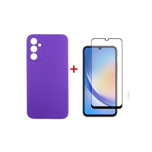 Чехол для мобильного телефона Dengos Kit for Samsung Galaxy A34 5G case + glass (Purple) (DG-KM-42)