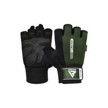 Рукавички для фітнесу RDX W1 Half Army Green Plus M (WGA-W1HA-M+)