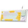 Клавиатура Aula F3032 keycaps plus 21 Yellow keys KRGD Red USB UA White (6948391204680) - Изображение 1