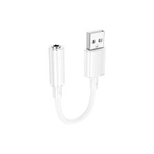 Переходник USB-A to 3.5mm F 1.0m BV22 white BOROFONE (6941991117022)