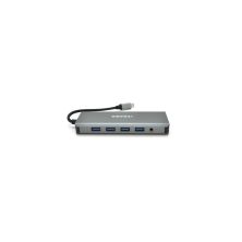 Концентратор VEGGIEG USB-C 9-in-1 USB-C + 4xUSB 3.0 + 2xHDMI + VGA + SD/TF + RJ45 0.1m silver (TC12)