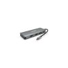 Концентратор VEGGIEG USB-C 9-in-1 USB-C + 4xUSB 3.0 + 2xHDMI + VGA + SD/TF + RJ45 0.1m silver (TC12) - Зображення 1