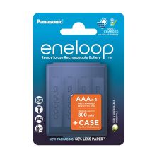 Аккумулятор Panasonic Eneloop AAA 800 мАч, NI-MH, 4 шт, с кейсом для хранения (BK-4MCDEC4CP)