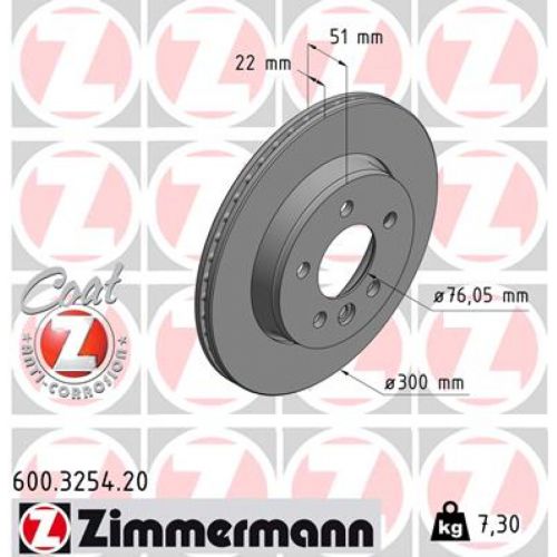 Тормозной диск ZIMMERMANN 600.3254.20