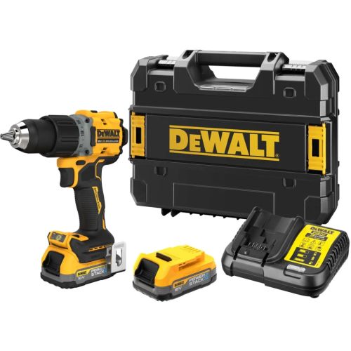 Шуруповерт DeWALT XR Li-Ion PowerStack 18V 2x1.7 Ач, 90 Нм, 0-650/0-2000 об/мин (DCD800E2T)