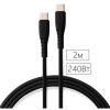 Дата кабель USB-C to USB-C 2.0m 240W Chip Silicon Black Vinga (VCDCCC2242SB) - Изображение 3