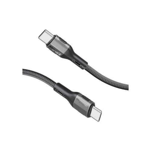 Дата кабель USB-C to USB-C 1.2m 60W PD FletchLink-CC black Promate (fletchlink-cc.black)