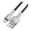 Дата кабель USB 2.0 AM to Lightning 2.0m 2.4A metal black Baseus (CALJK-B01) - Изображение 1