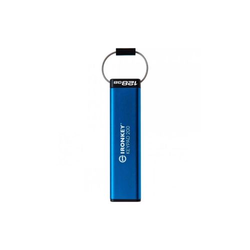 USB флеш накопитель Kingston 128GB IronKey Keypad 200 Type-C Encrypted Blue USB 3.2 (IKKP200C/128GB)