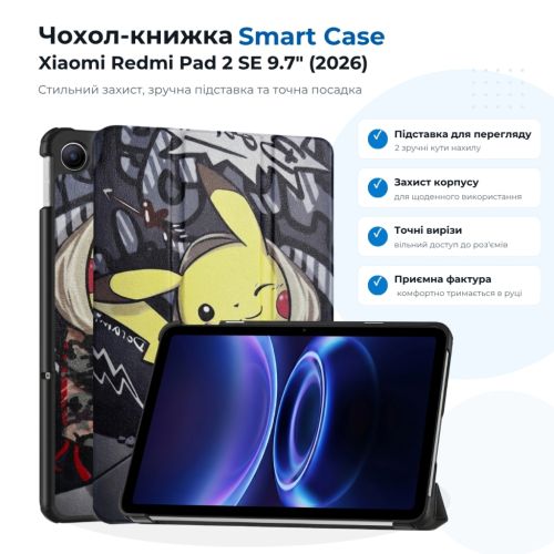 Чохол до планшета BeCover Smart Case Xiaomi Redmi Pad 2 SE 9.7 (2026) Pikachu (715838)