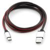 Дата кабель USB 2.0 AM to Type-C 1m pu leather black Vinga (VCPDCTCLS1BK) - Зображення 1
