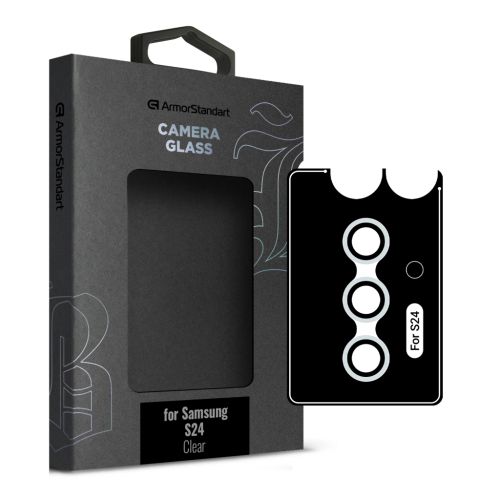 Стекло защитное Armorstandart Camera glass Supreme Black Icon Samsung S24 Clear (ARM76614)