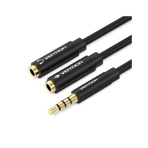 Кабель мультимедийный Jack 3.5mm 4pin M to 2X 3.5mm F Vention (BBVBY)