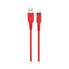Дата кабель USB 2.0 AM to Micro 5P 1.0m 2.4A nylon X59 red HOCO (6931474744906)