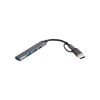 Концентратор Dynamode USB Type-C + USB-A to 1хUSB-C 3.0 1хUSB-A 3.0 2xUSB-A 2.0 dark grey (DM-UH-314AC) - Зображення 1