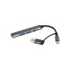 Концентратор Dynamode USB Type-C + USB-A to 1хUSB-C 3.0 1хUSB-A 3.0 2xUSB-A 2.0 dark grey (DM-UH-314AC) - Зображення 2