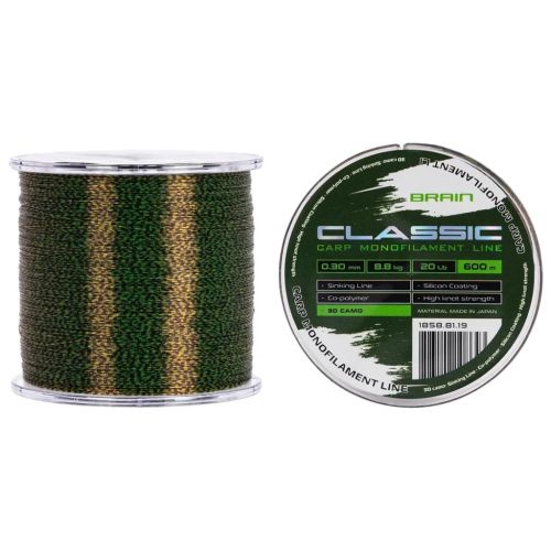 Волосінь Brain Classic Carp Line 3D (camo) 600m 0.30mm 20lb 8.8kg (1858.81.19)
