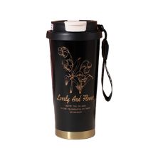 Термокружка Merlion TermCoffee 500 мл з трубочкою, чорна (TermCoffee-500B)